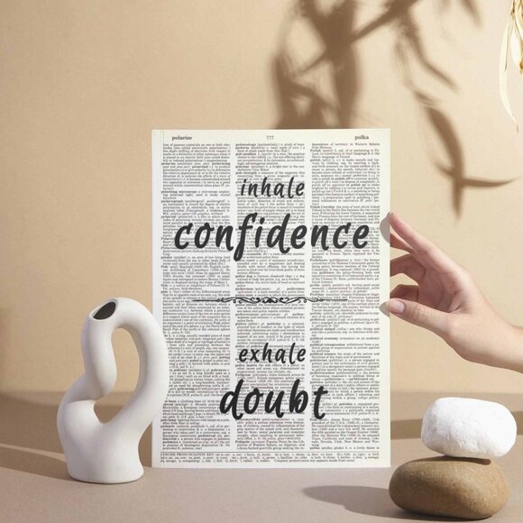 Confidence Doubt Inspirational Quote DICTIONARY ART PRINT Vintage Wall Decor Art - Picture 3 of 11